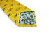 yellow tie with navy bicycle design